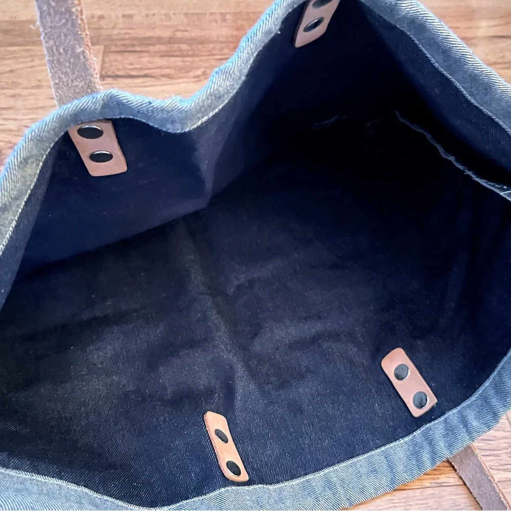 Will Leather Goods Gray/indigo tote - Picture 3 of 3